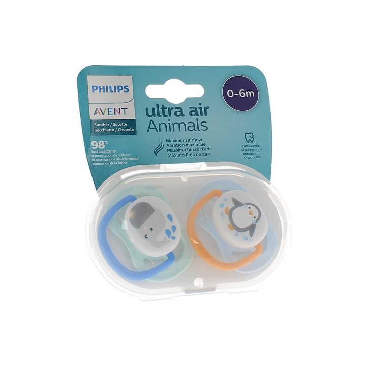 Avent Classic Schnuller 0 bis 6 Monate Tiere - 2er-Pack Schnuller