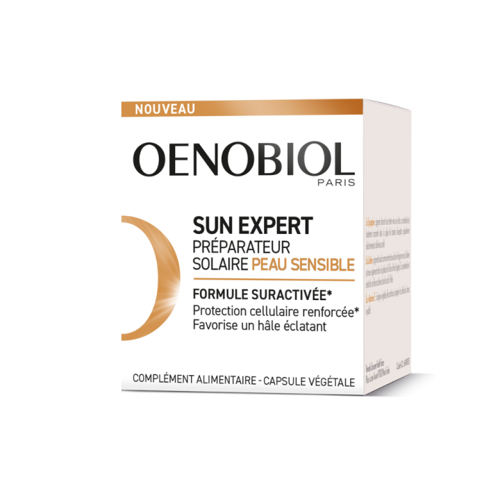 Sun Expert Sonnenvorbereitung für empfindliche Haut Oenobiol - Dose mit 30 Kapseln