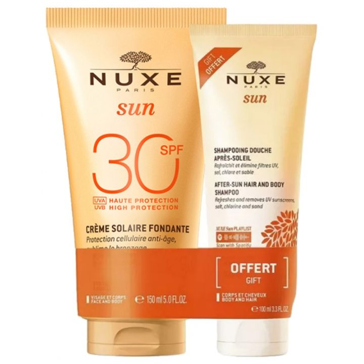 Leckere Milch hoher Schutz Gesicht und Körper SPF30 + Duschshampoo nach der Sonne 100 ml geschenkt Nuxe Sun - Tube von 150ml