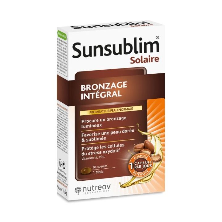 Sunsublim Ganzkörperbräune Nutreov - Packung mit 30 Kapseln