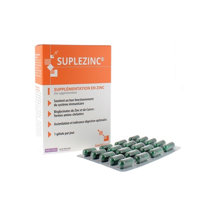 Suplezinc Ineldea - Packung mit 60 pflanzlichen Kapseln