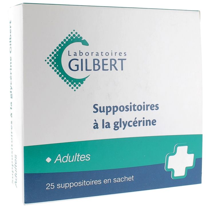 Glycerin Zäpfchen Erwachsene Gilbert - Packung mit 25 Zäpfchen