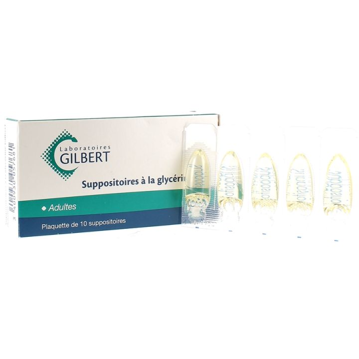 Glycerin-Zäpfchen für Erwachsene Gilbert - Packung mit 10 Zäpfchen