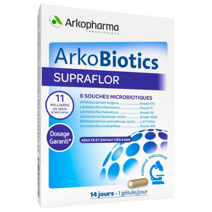 Supraflor Milchsäurebakterien Erwachsene & Kinder Arkopharma - Packung mit 14 Kapseln