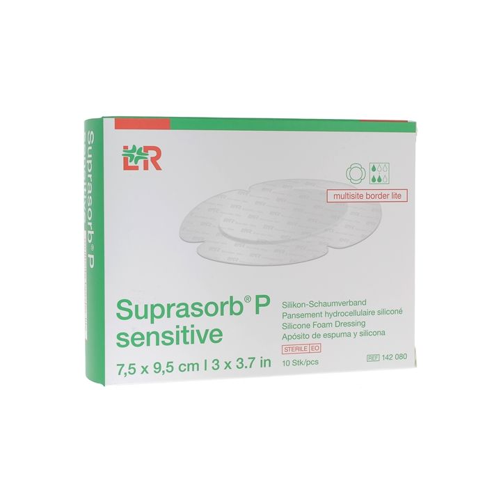 Suprasorb P Sensitive Multisite border lite 7,5 x 9,5 cm Lohmann & Rauscher - Schachtel mit 10 Einheiten