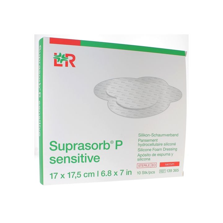 Suprasorb P sensitive Sakral hydrozellulärer Silikonverband 17x17,5 cm Lohmann & Rauscher - Schachtel mit 10 Verbänden