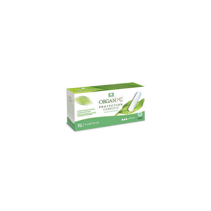 Super bio Tampons ohne Applikator Organyc - Packung mit 16 Tampons