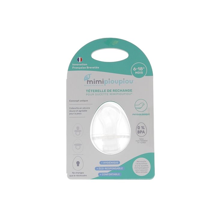 Physiologische, anpassbare Sauger 6-18 Monate Mimipioupiou - ein Sauger