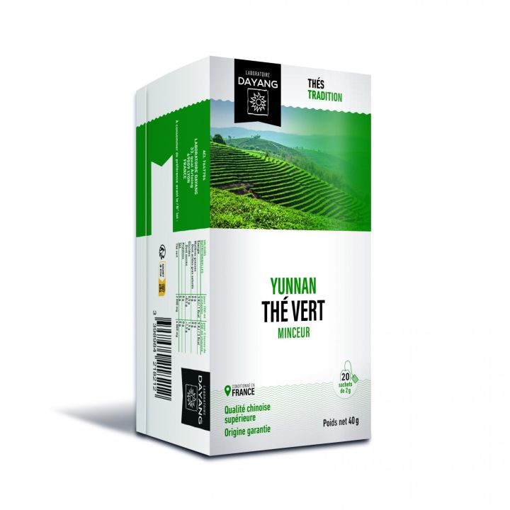 Grüner Tee aus China Grand Yunnan Dayang - Schachtel mit 20 Beuteln