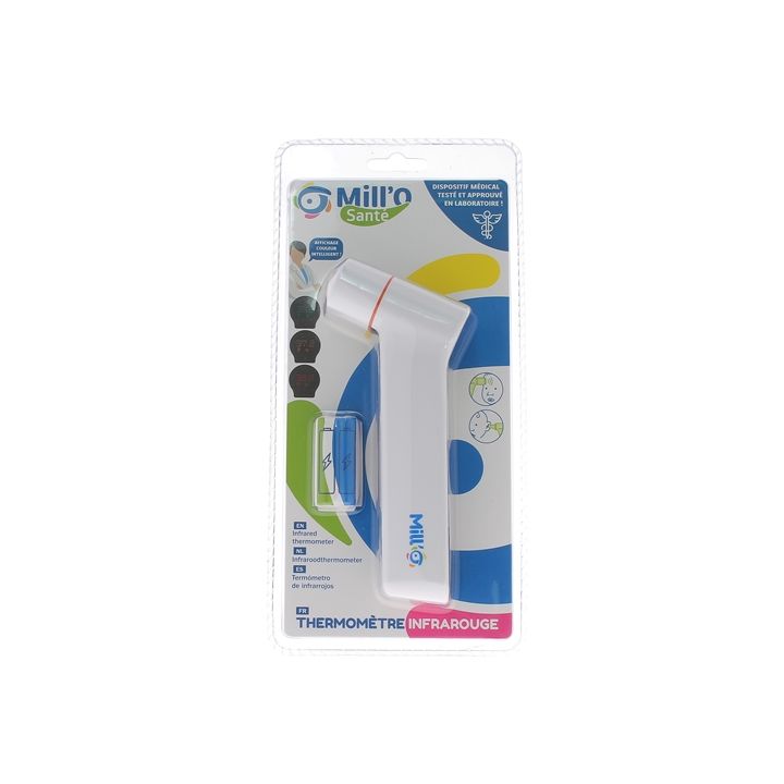 Infrarot-Fieberthermometer ohne Kontakt für Stirn und Ohr Mill'O - ein Thermometer
