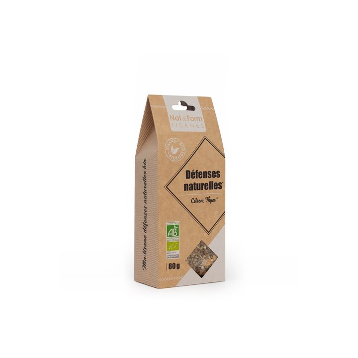 Tee zur Unterstützung der natürlichen Abwehrkräfte Zitrone, Thymian Bio Nat & Form - Beutel mit 80 g