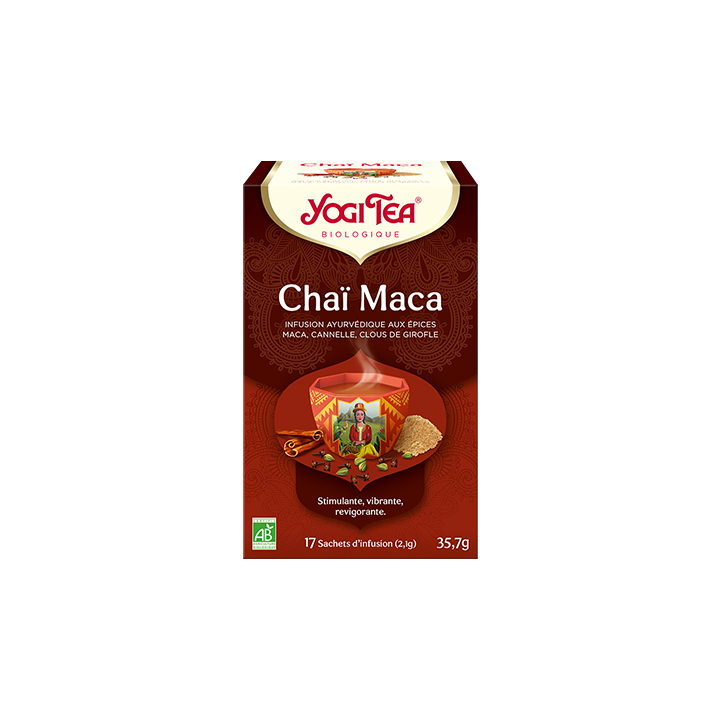 Ayurvedischer Bio-Chai-Maca-Tee Yogi Tea - 17 Beutel