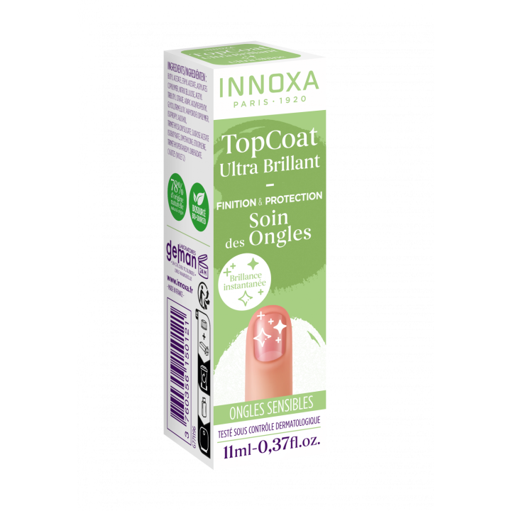Ultra-glänzender Überlack für empfindliche Nägel Innoxa - Flasche mit 11 ml