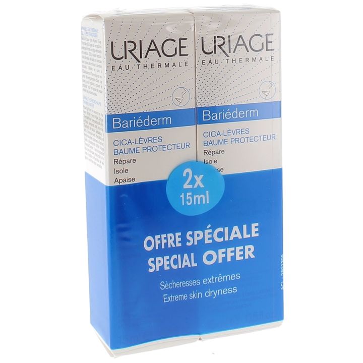 Bariéderm Cica-Lippen reparierender Balsam Uriage - 2er-Pack mit 15 ml Tuben