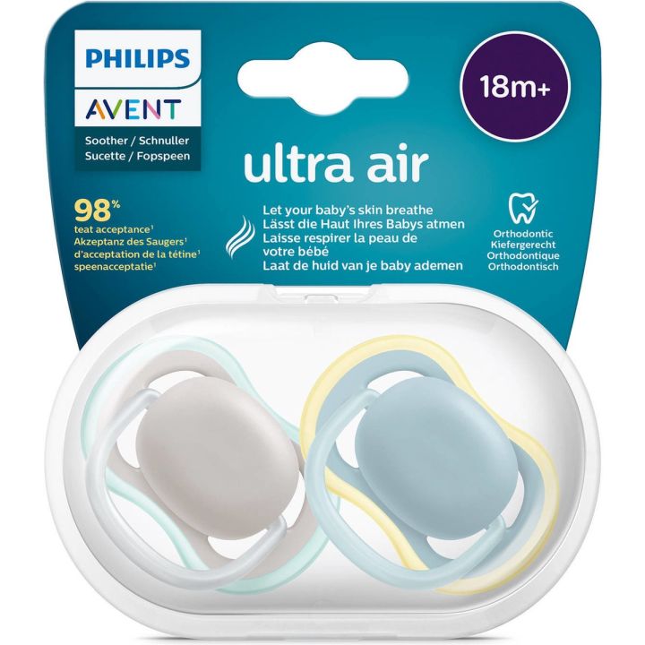 Ultra Air Schnuller 18 Monate + Philips Avent - 2er-Pack Schnuller