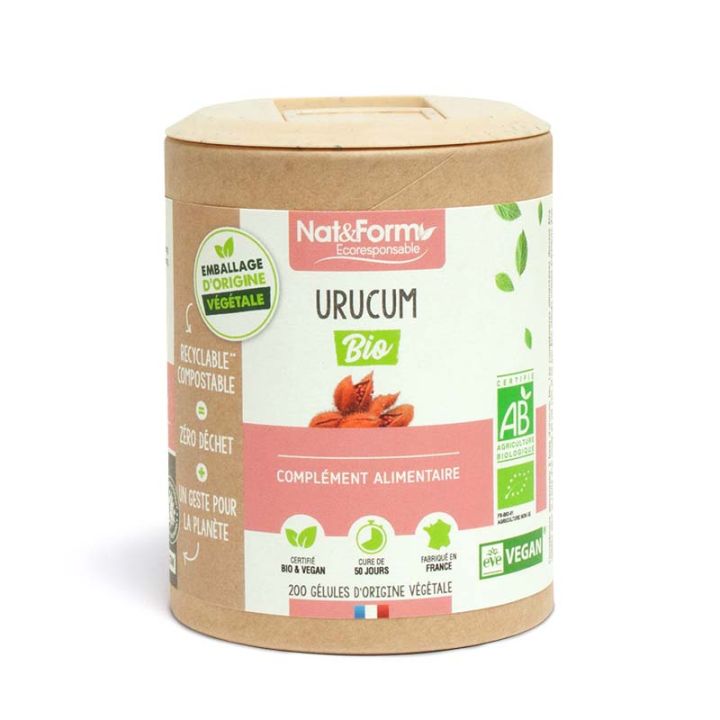 Urucum bio Ecoresponsable Nat&Form - Dose von 200 Kapseln