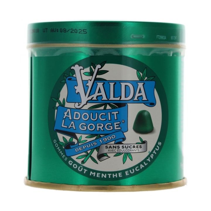 Valda Gummis Minze und Eukalyptus ohne Zucker - Dose mit 140 g