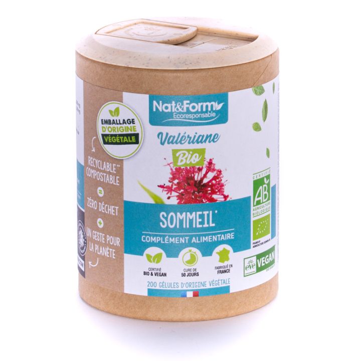 Valeriana Bio Ecoresponsable Nat&Form - Dose von 200 Kapseln