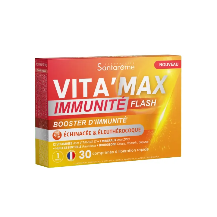 Vita'Max Immunität Flash Immunitätsbooster Santarome - Packung mit 30 Tabletten
