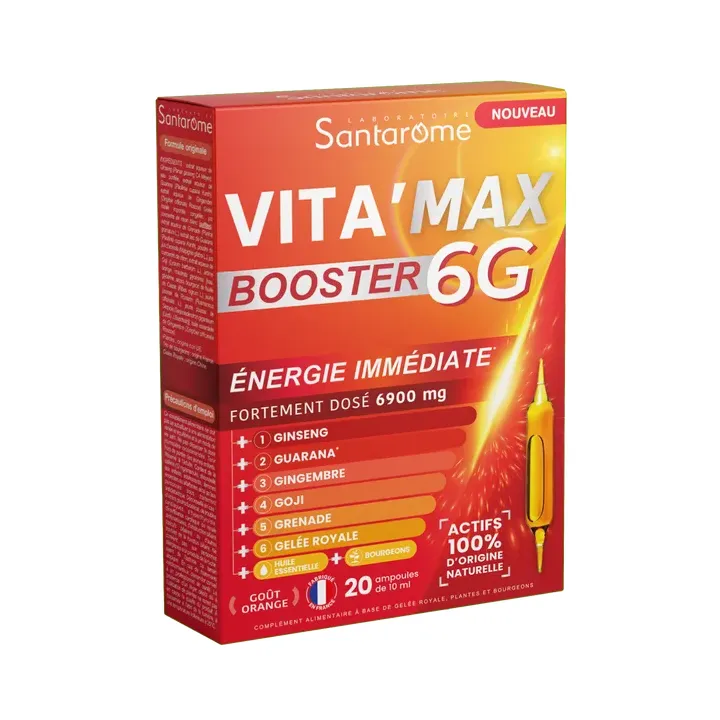 Vita'max Booster 6G Santarome - Packung mit 20 Ampullen zu je 10 ml