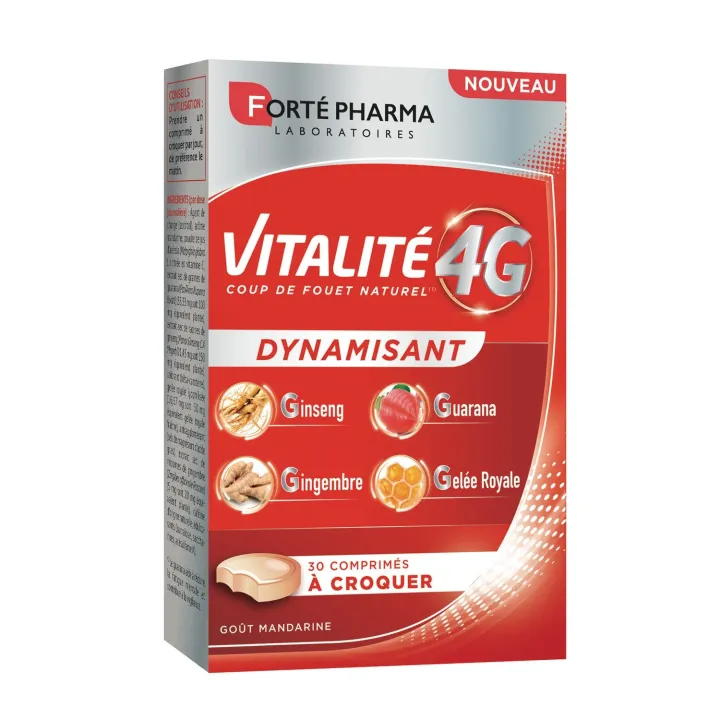 Vitalität 4G Dynamisierend Forté Pharma - Packung mit 30 Kautabletten