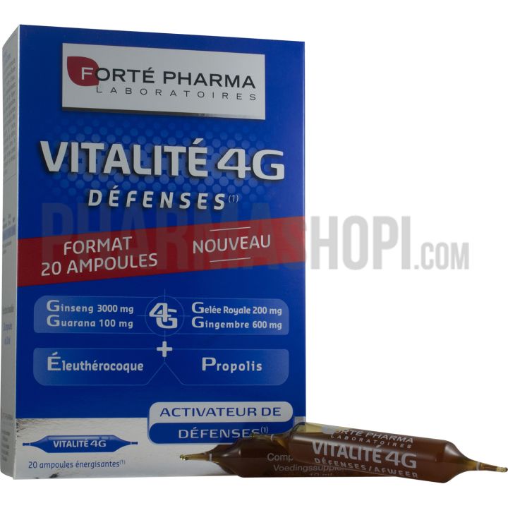 Vitalität 4G Abwehr Forte Pharma - Packung mit 20 Ampullen à 4 g