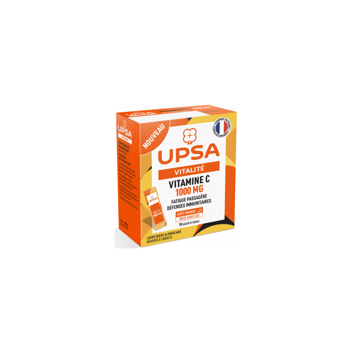 Vitalität Vitamin C 1000 mg UPSA - Packung mit 10 Beuteln
