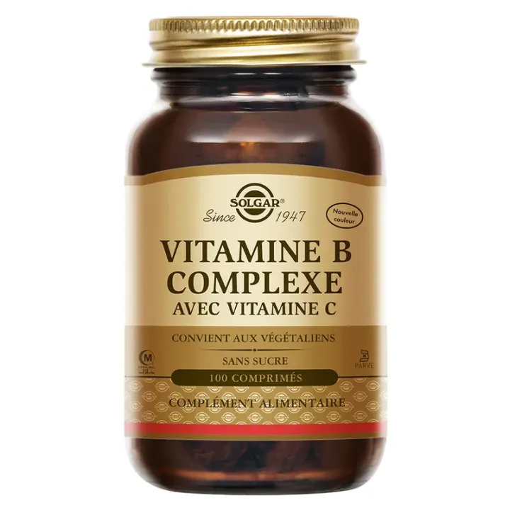 Vitamin B Complex mit Vitamin C Solgar - Packung mit 100 Tabletten