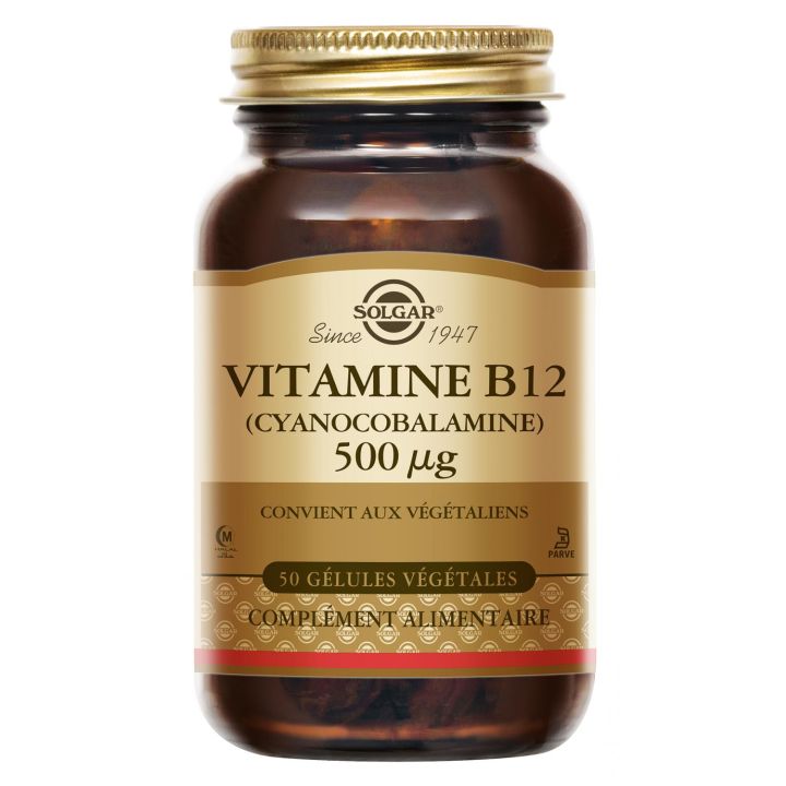 Vitamin B12 500 µg Cyanocobalamin Solgar - Dose von 50 Kapseln