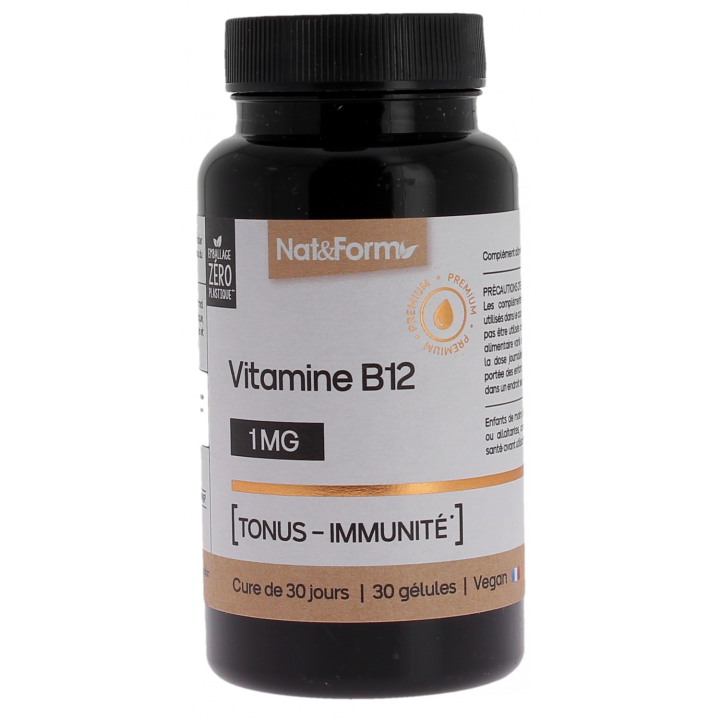 Vitamin B12 1mg Nat&Form - Dose von 30 Kapseln
