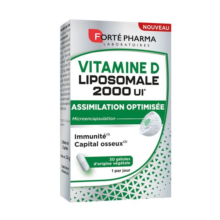 Liposomales Vitamin D 2000 IE Forté Pharma - Packung mit 30 Kapseln