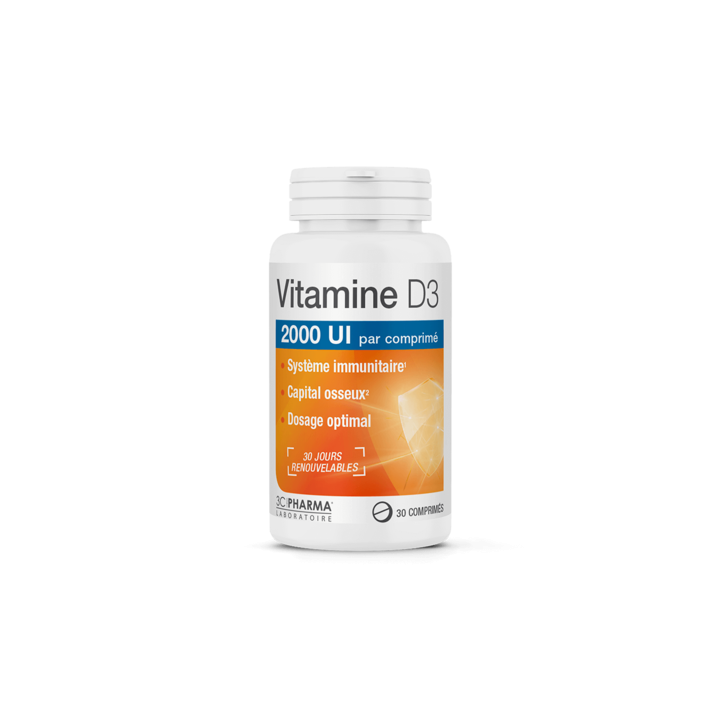 Vitamin D3 2000UI 3C Pharma - Dose von 30 Tabletten