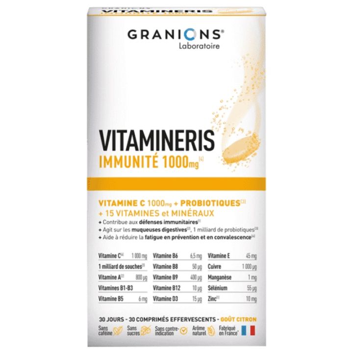 Vitamineris Immunität 1000 mg Granions - Packung mit 30 Brausetabletten