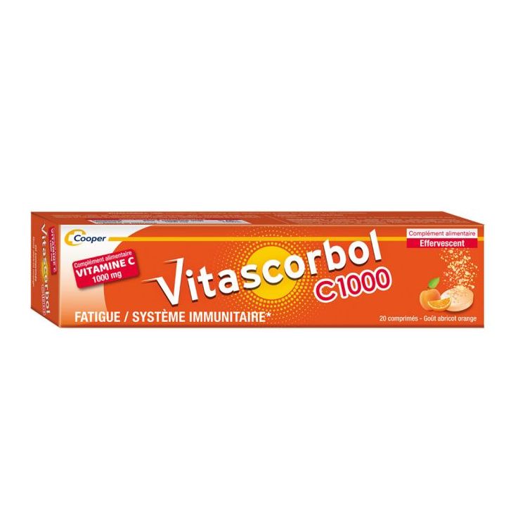 Vitascorbol C1000 Vitamin C Cooper - Packung mit 20 Brausetabletten