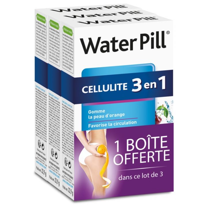 Wassertablette Cellulite 3 in 1 Nutreov - 3er Pack mit 20 Tabletten