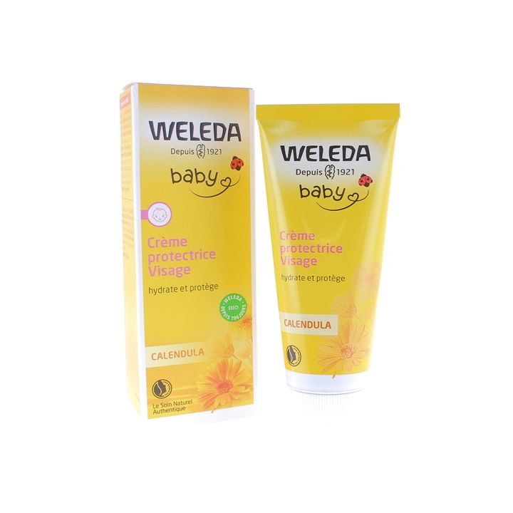 Calendula Schutzcreme für das Gesicht Weleda Baby - Tube mit 50 ml