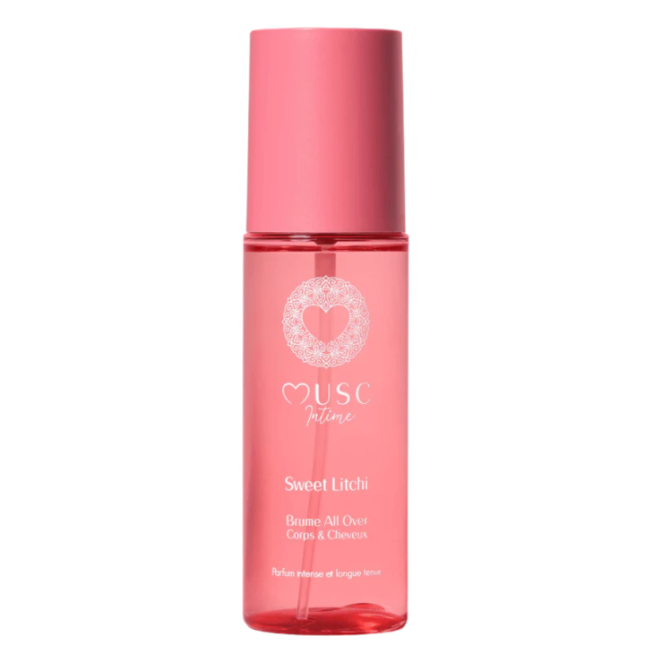 Nebel für Körper & Haare mit süßem Litschi Moschus Intime - Spray von 100ml
