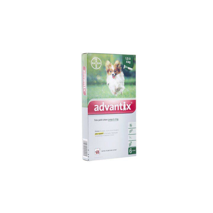 Advantix sehr kleine Hunde bis zu 4 kg Bayer - Packung mit 6 Pipetten