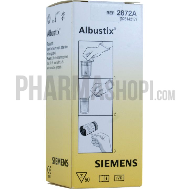 Albustix Reagenzstreifen zur Urinanalyse - Packung mit 50 Streifen