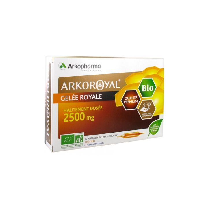 ArkoRoyal Bio-Gelee Royale 2500mg Arkopharma - Packung mit 20 Ampullen