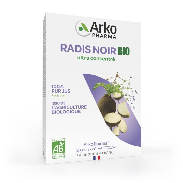 Arkofluides schwarzer Rettich Arkopharma - Packung mit 20 Ampullen