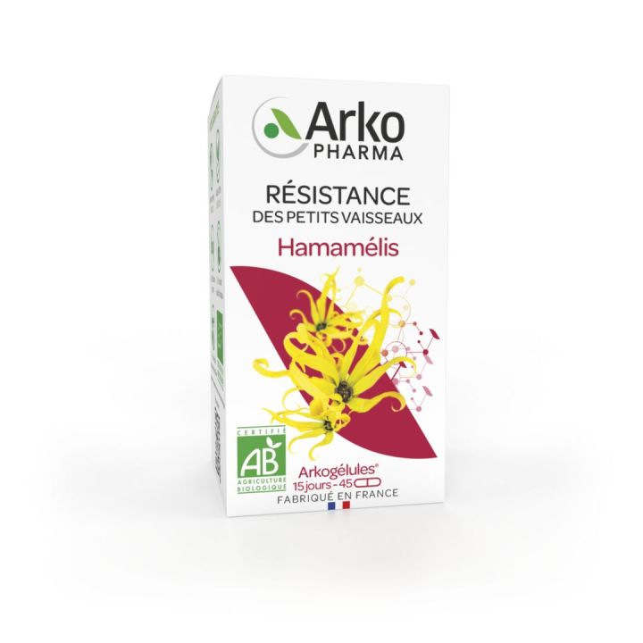 Arkogélules Hamamelis bio Arkopharma - Packung mit 45 Kapseln