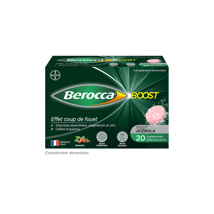 Berocca Boost Vitamine, Koffein und Guarana - Packung mit 20 Brausetabletten