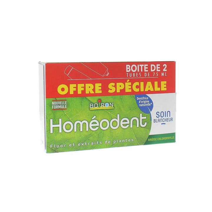 Homéodent Zahnaufhellungspflege Geschmack Chlorophyll Boiron - 2 Tuben à 75 ml