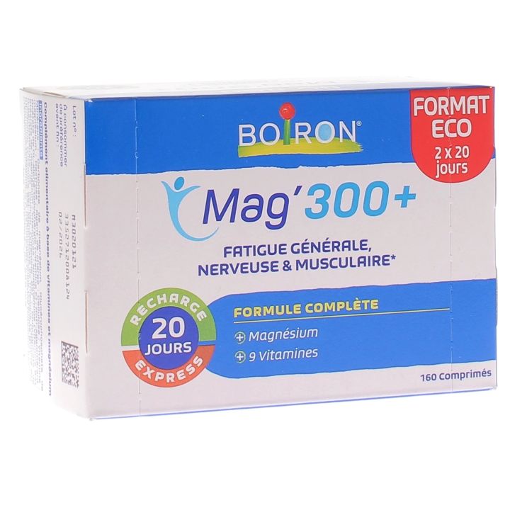 Magnesium 300+ Tabletten Boiron - Packung mit 160 Tabletten