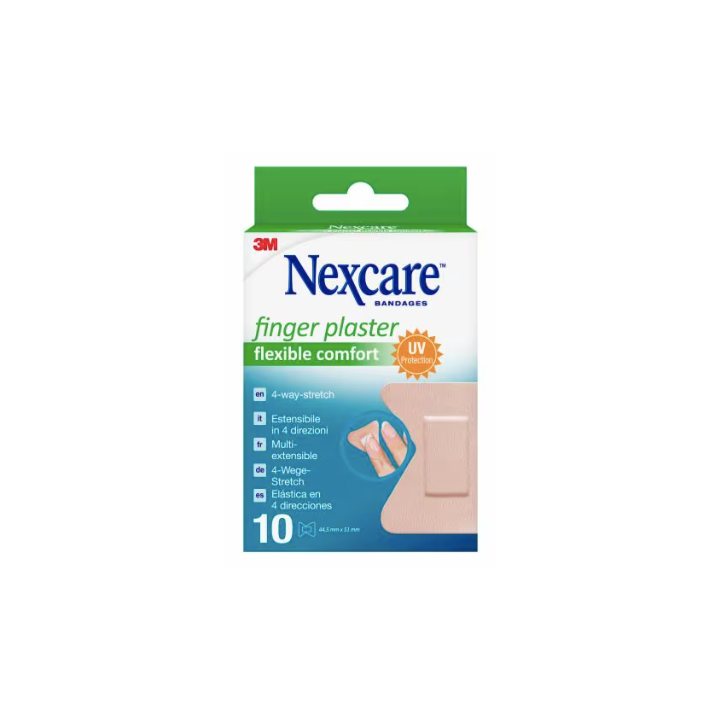 Fingerpflaster flexibles Komfort Nexcare - Schachtel mit 10 Pflastern von 44,5 mm x 51 mm