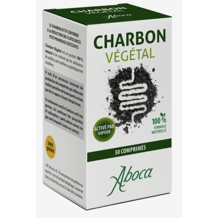 Aktivkohle Aboca - Packung mit 30 Tabletten