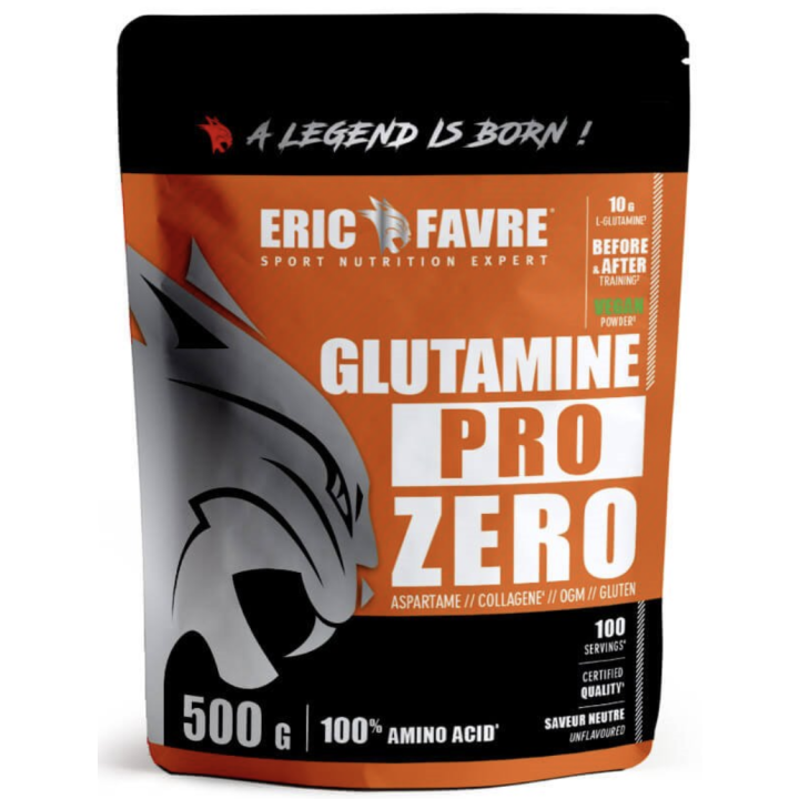 Glutamin pro zero Geschmack natürlich Eric Favre - Beutel mit 500g
