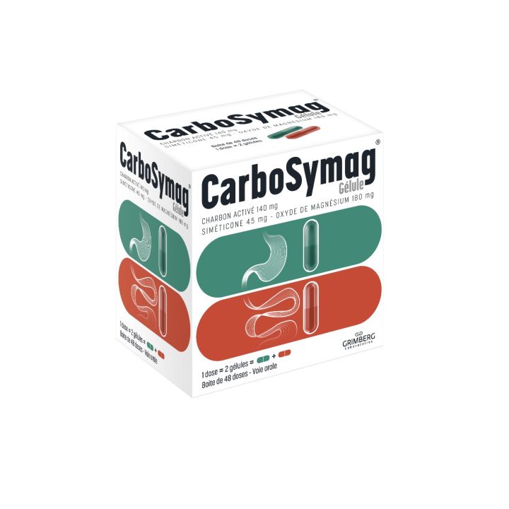 Carbosymag Kapseln - 1 Packung mit 48 Dosen (2 gekoppelte Kapseln) - 96 Kapseln