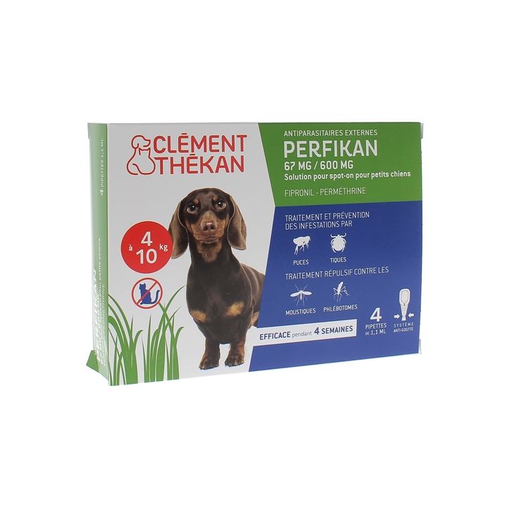Perfikan 67 mg/600 mg für kleine Hunde Clément-Thékan - 4 Pipetten à 1,10 ml